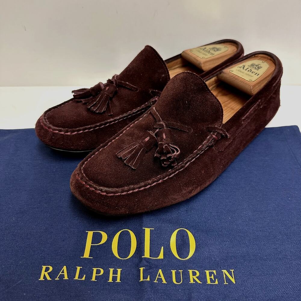VGUC Ralph Lauren Purple Label Harold Tassel Loafer Driver Suede Made Italy 9 D